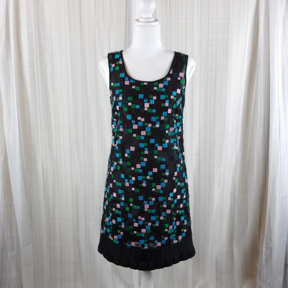Catherine Malandrino  Black Dress Green/Blue/Pink - Picture 4 of 13